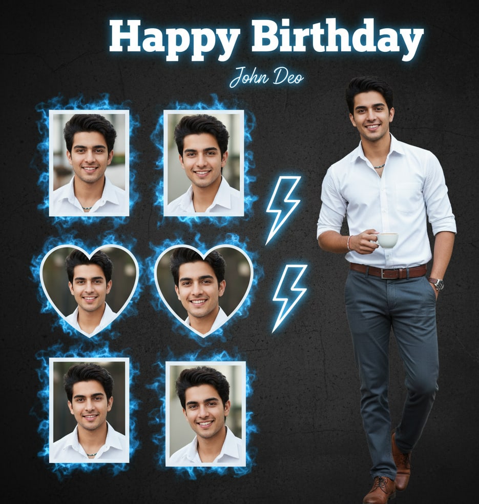 Blue collage for man