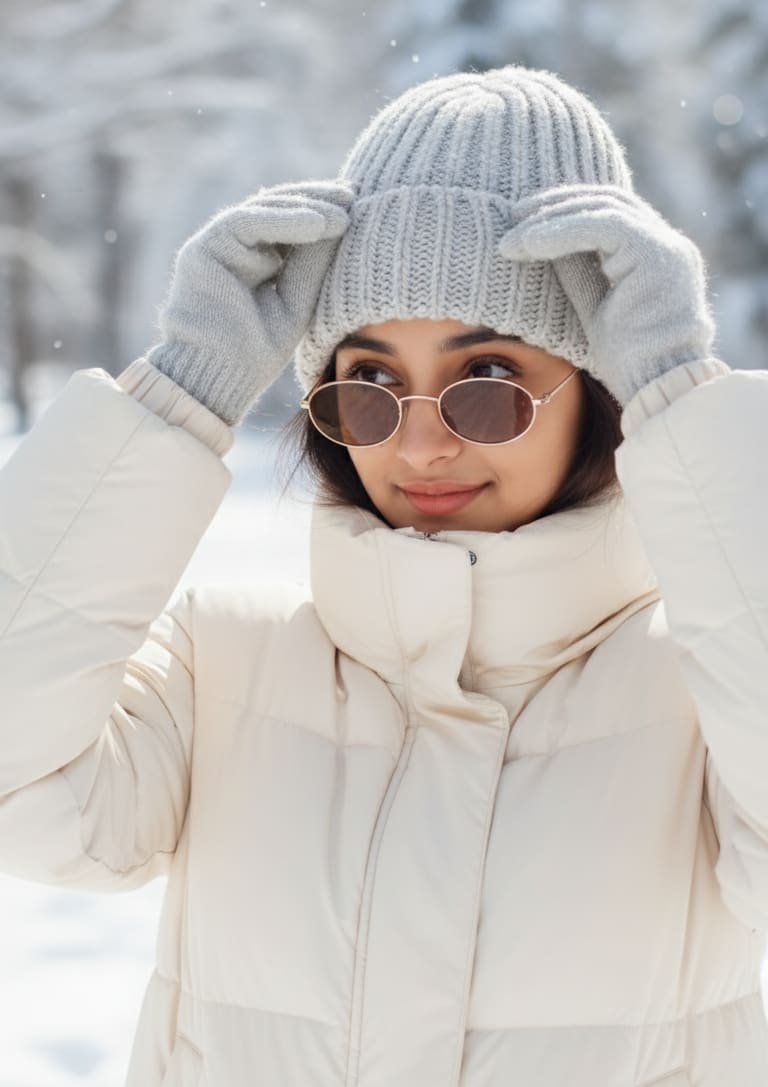 Woman sunglasses beanie