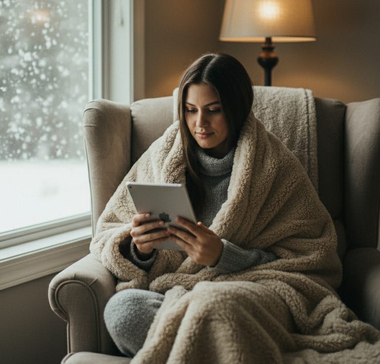 Woman armchair window