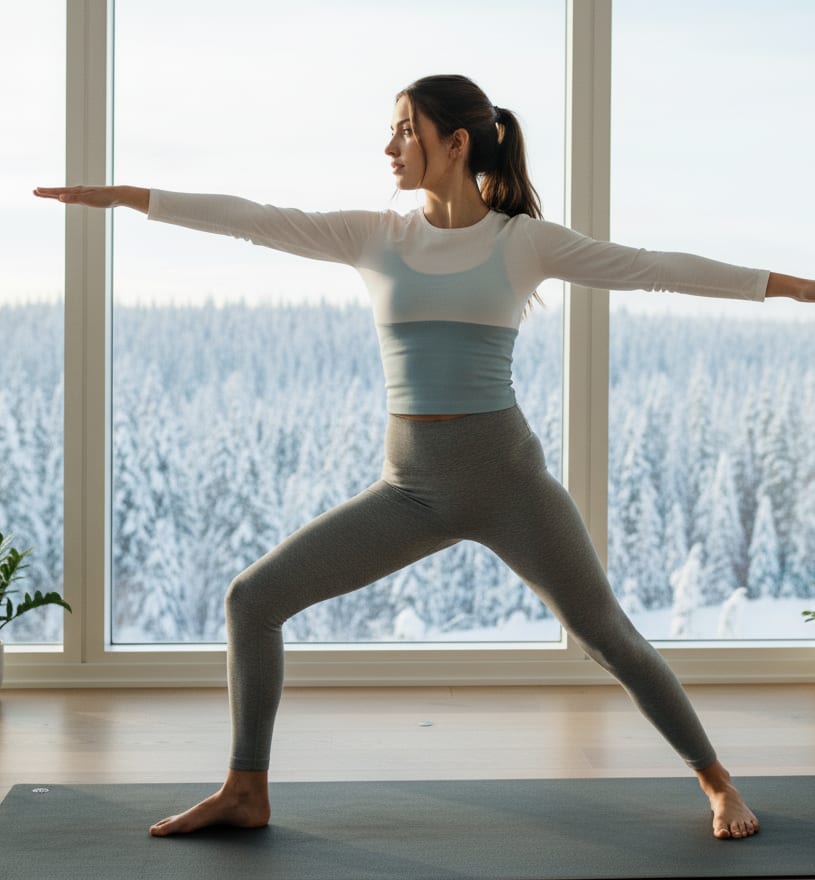Woman yoga window