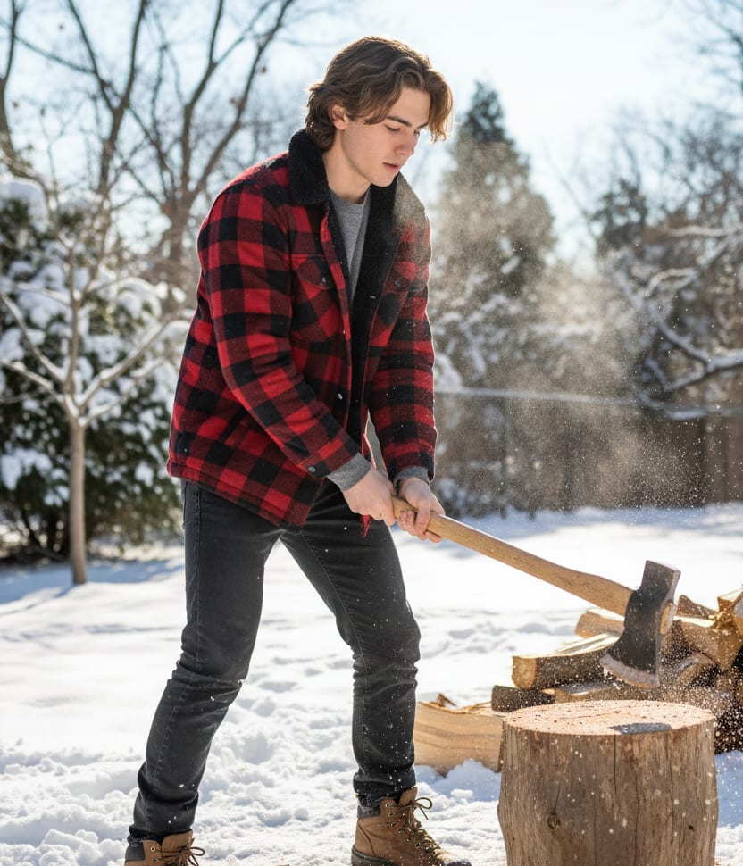 Man chopping wood
