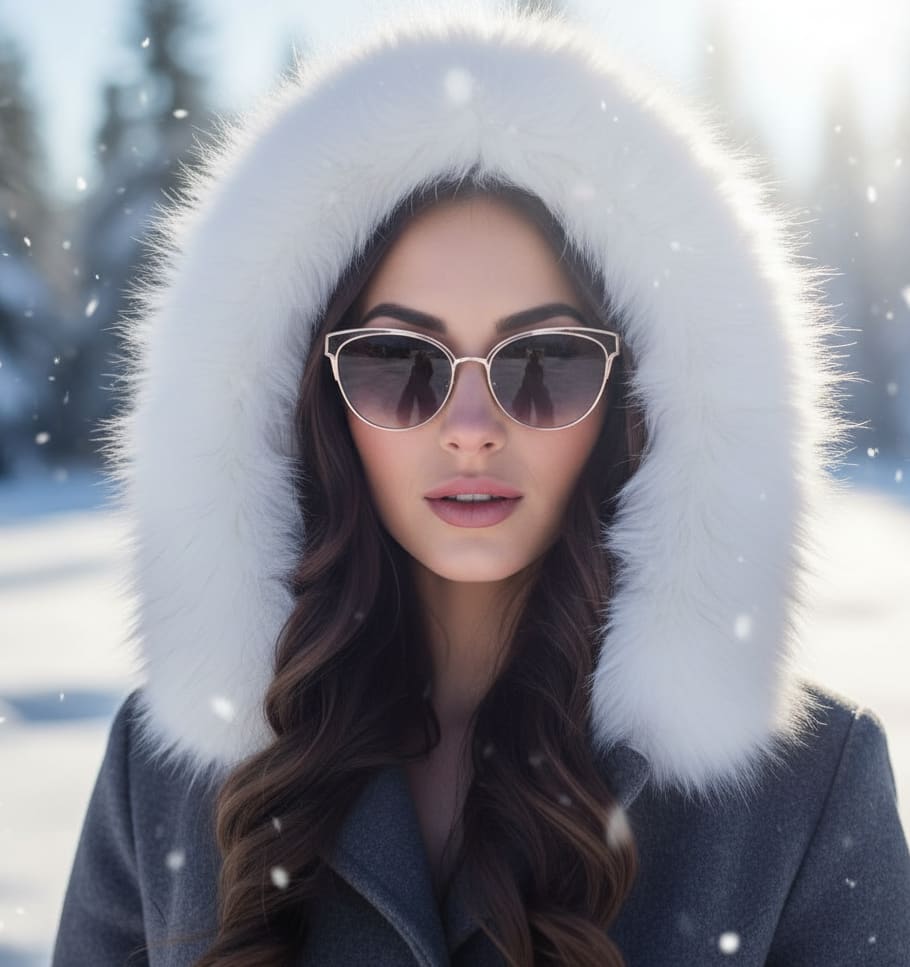 Woman sunglasses hood