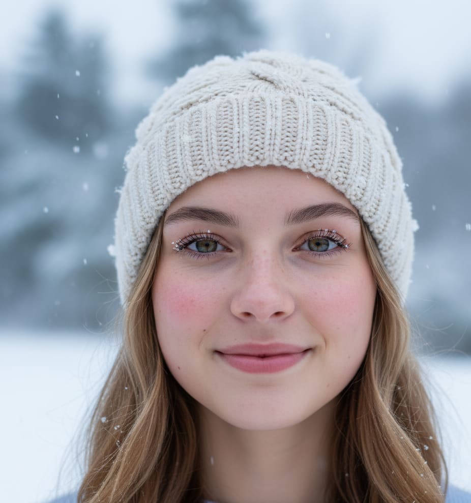 Woman face snowflakes