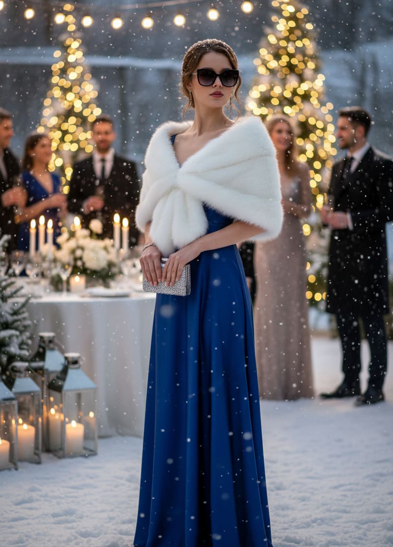 Woman at winter gala