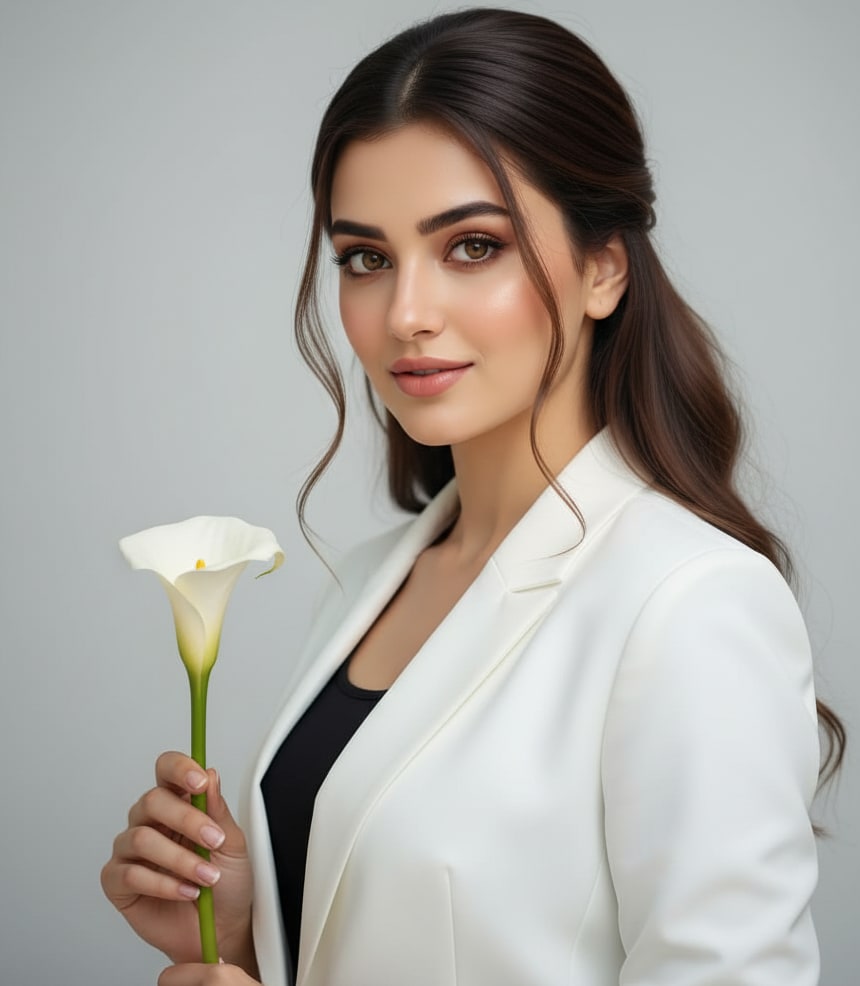 Woman with calla lily