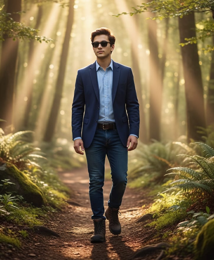Man hiking with sunglasses