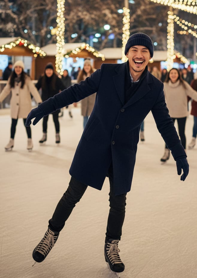 Man ice skating