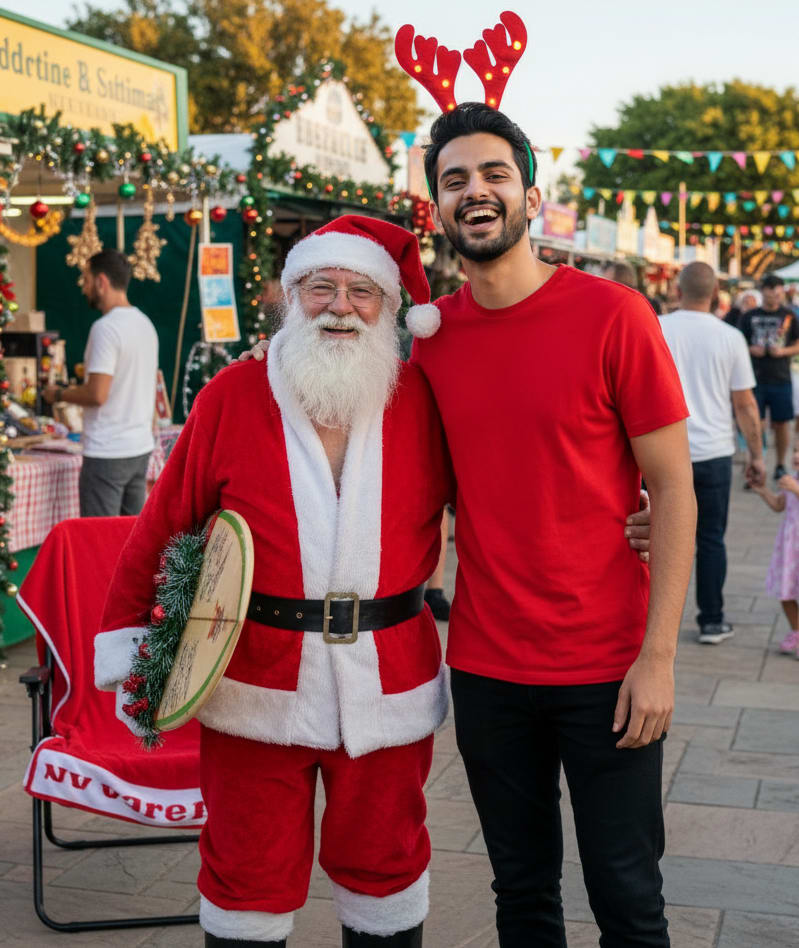  man with santa