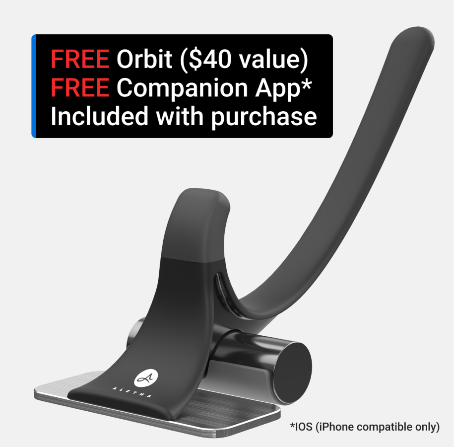 Image of black Hip Hook (Mark) and text with free Orbit and free Companion app