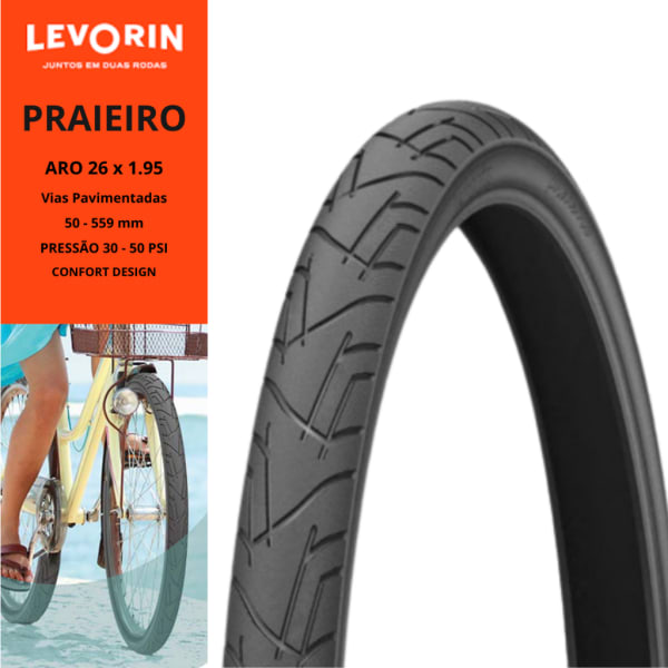 PNEU BICICLETA ARO 26 - 26X1.95 LEVORIN PRAIEIRO TT