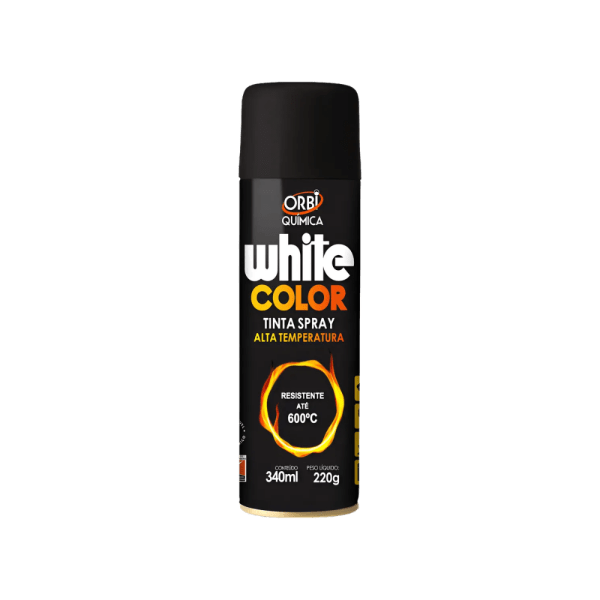 TINTA SPRAY ALTA TEMPERATURA PRETO 340ML220GR ORBI QUIMICA