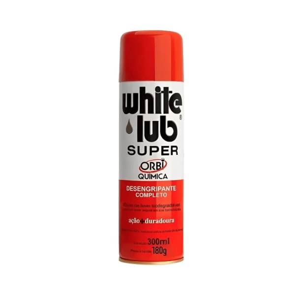 DESENGRIPANTE LUBRIFICANTE AEROSSOL WHITE LUB 300ML209G ORBI QUIMICA DESENGRIPANTE LUBRIFICANTE AEROSSOL WHITE LUB 300ML209G ORBI QUIMICA