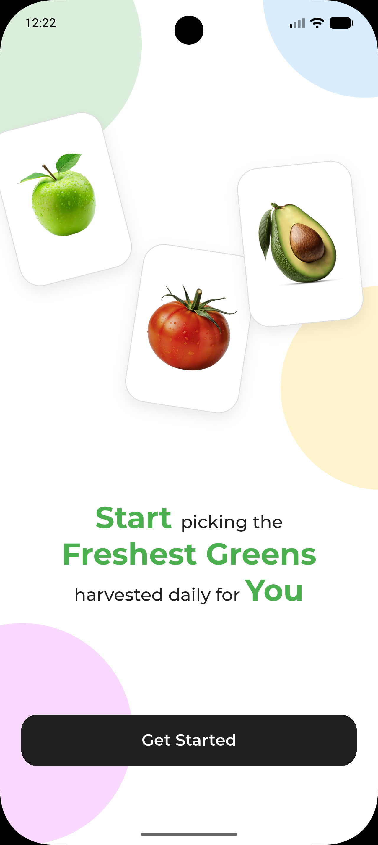Fresh Produce App Home Screen