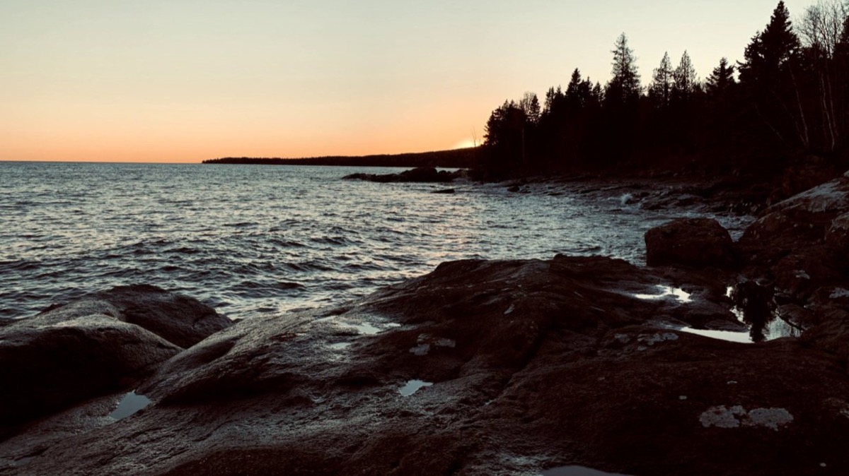 October sunset Lake Superior