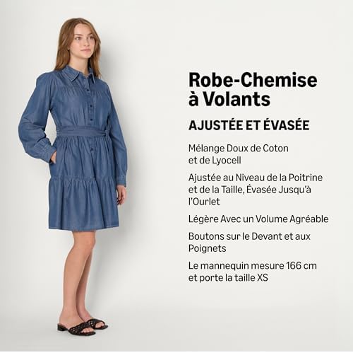 Vue 2 de Femme Robechemise Manches