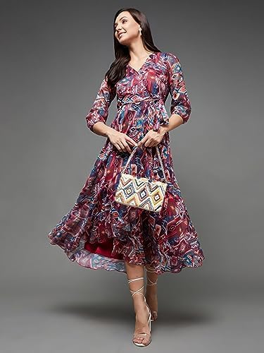 Vue 2 de Robe Midi En Mousseline