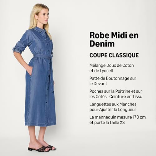Vue 2 de Femme Robe Midi Boutonnee