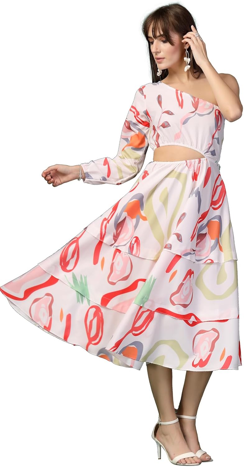 Robe Midi Asymetrique En