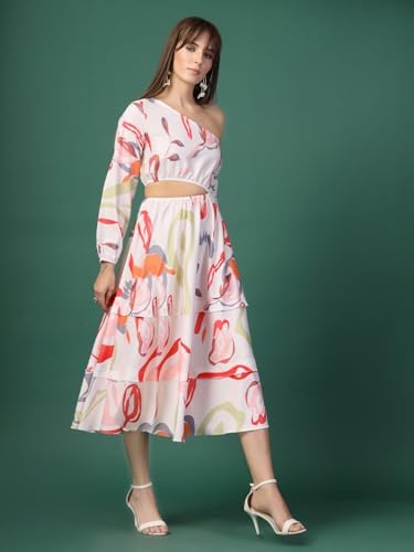 Vue 2 de Robe Midi Asymetrique En