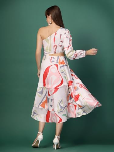 Vue 4 de Robe Midi Asymetrique En