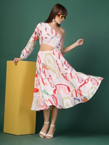 Vue 5 de Robe Midi Asymetrique En