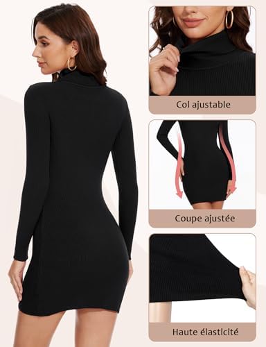 Vue 3 de Pull Robe Femmes Basique