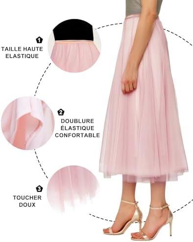 Vue 3 de Jupe Tutu Mi Longue