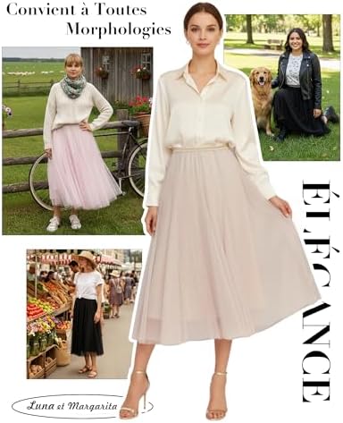 Vue 5 de Jupe Tutu Mi Longue