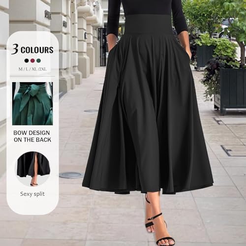 Vue 2 de Jupe Midi Trapeze Pour