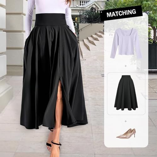 Vue 4 de Jupe Midi Trapeze Pour