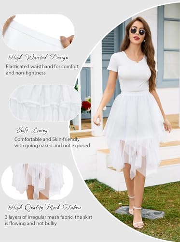 Vue 2 de Jupe Tulle Femme Midilongue