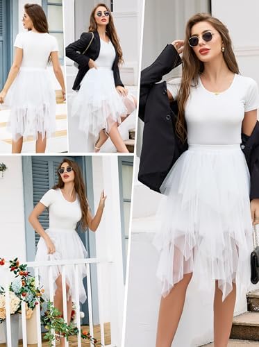 Vue 4 de Jupe Tulle Femme Midilongue