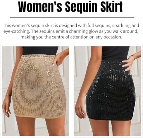 Vue 2 de Jupe Paillettes Pour