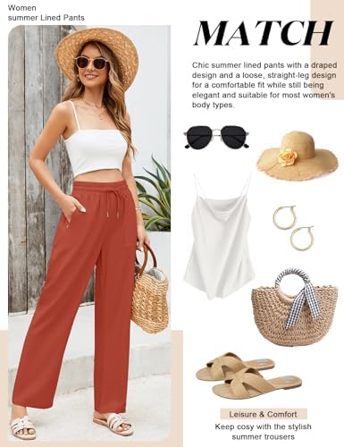 Vue 5 de Pantalon Lin Femme Ete