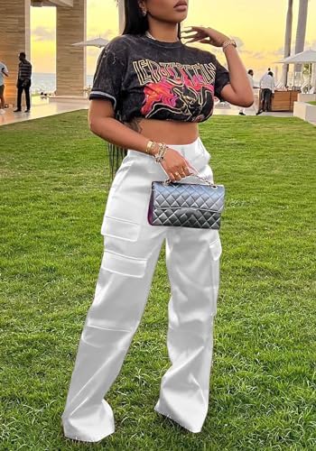 Vue 2 de Pantalon Cargo En Satin