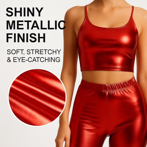 Vue 3 de Pantalon Evase Metallique En