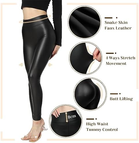 Vue 2 de Leggings Simili Cuir Femme