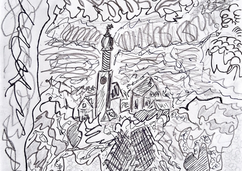 Deconstructed of the deconstructed. Hecht's lanscape