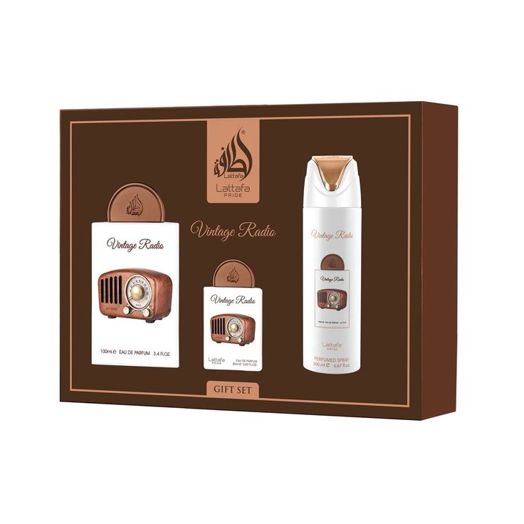 Lattafa Pride Vintage Radio 3 Piece Gift Set