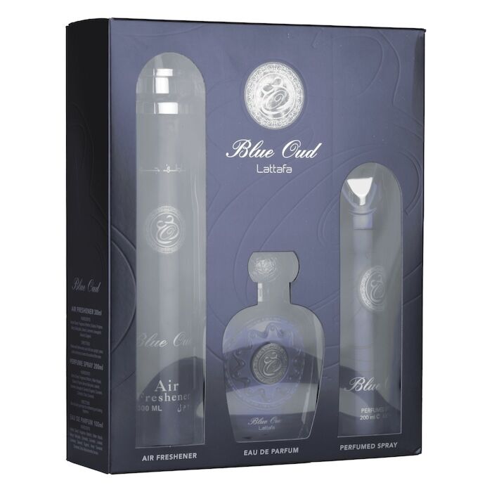 Lattafa Blue Oud EDP 100ml 3 Piece Gift Set