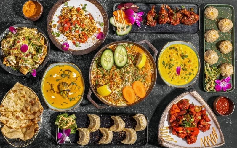 Delhi to Kathmandu, Restaurant & Bar Menu