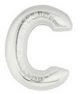 Helium Letter “C” Silver 40″ – each