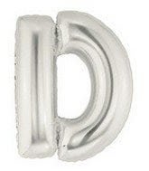 Helium Letter “D” Silver 40″ – each