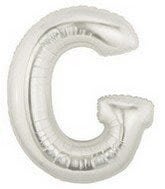 Helium Letter “G” Silver 40″ – each
