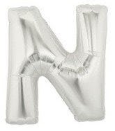Helium Letter “N” Silver 40″ – each