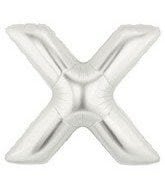 Helium Letter “X” Silver 40″ – each