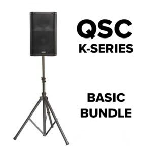 QSC Speaker Basic Bundle - Three Speakers - 1 Wireless Microphone