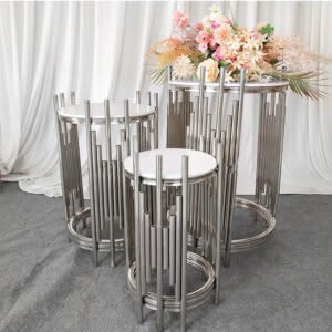Silver – Set of 3 Stainless Steel Stand #7