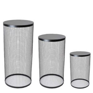 Black Round Mesh Stands – set of 3