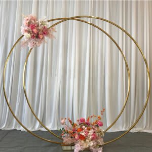 Gold Double Circle Stand